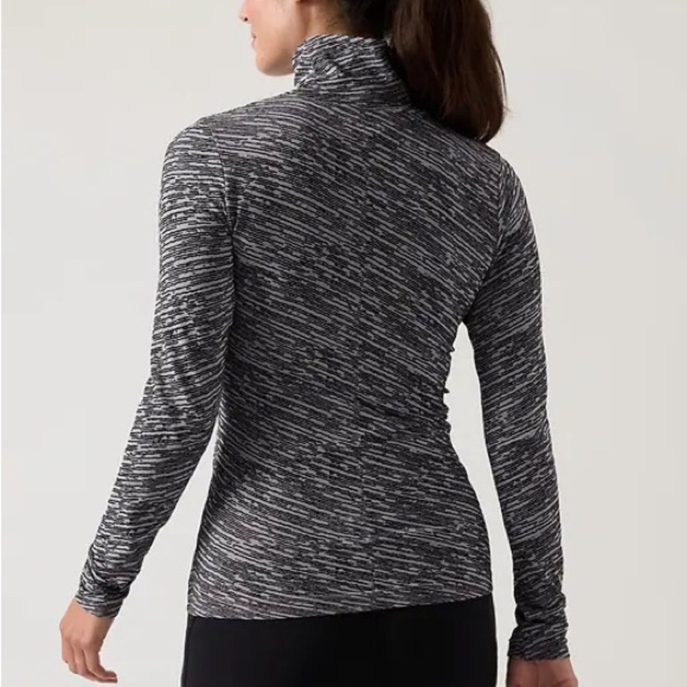 Athleta flurry seamless turtleneck black white size XS - Picture 2 of 10